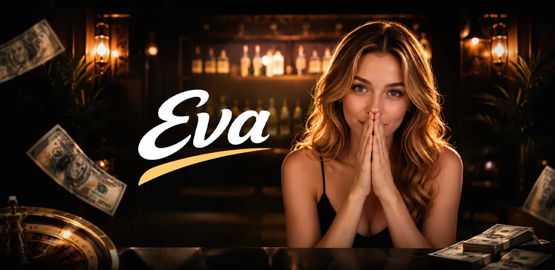 Главная страница онлайн-казино EVA с программой лояльности и разделами бонусов.
