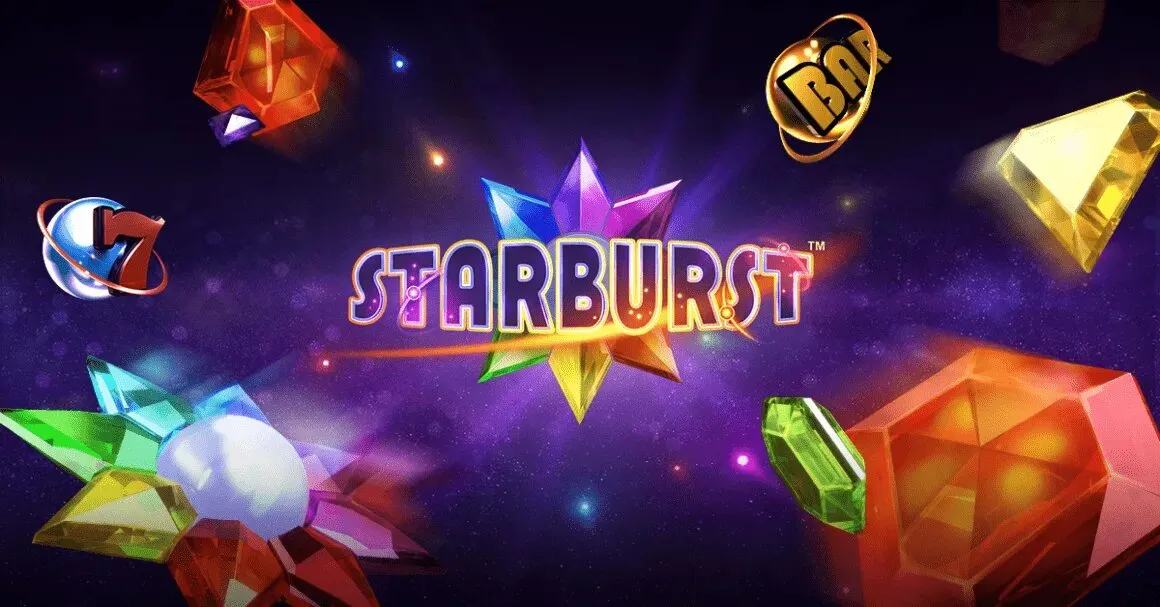 Starburst — классический слот NetEnt с расширяющимся радужным вайлдом на сетке 5×3 и выплатами в обоих направлениях