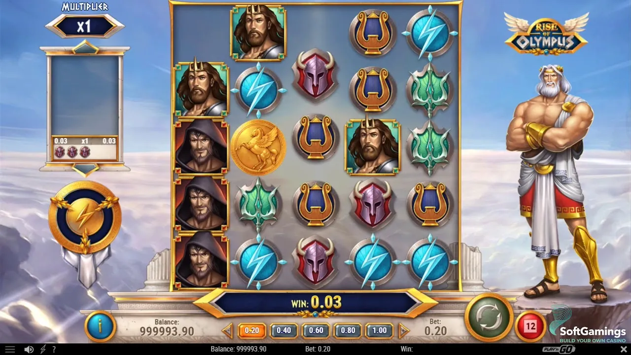 Интерфейс Rise of Olympus от Play'n GO