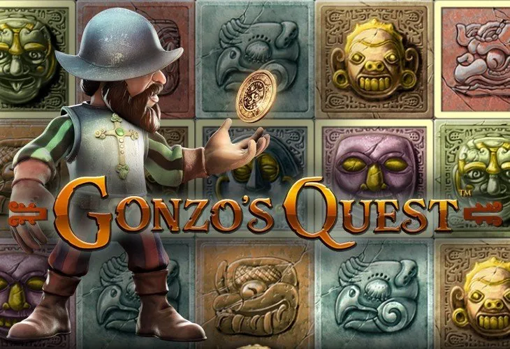 Слот Gonzo's Quest — каменные блоки на фоне инкских руин