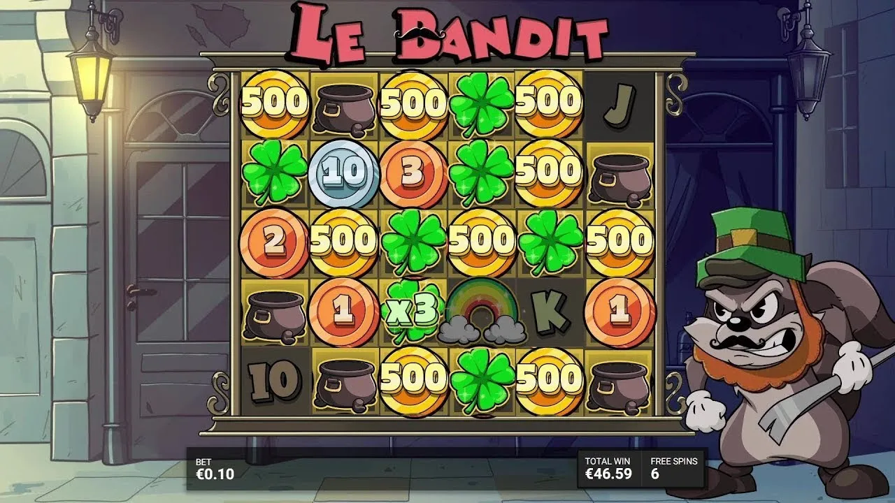 Как работает Le Bandit: золотые квадраты, радуга, монеты и бонусы в слоте Hacksaw Gaming
