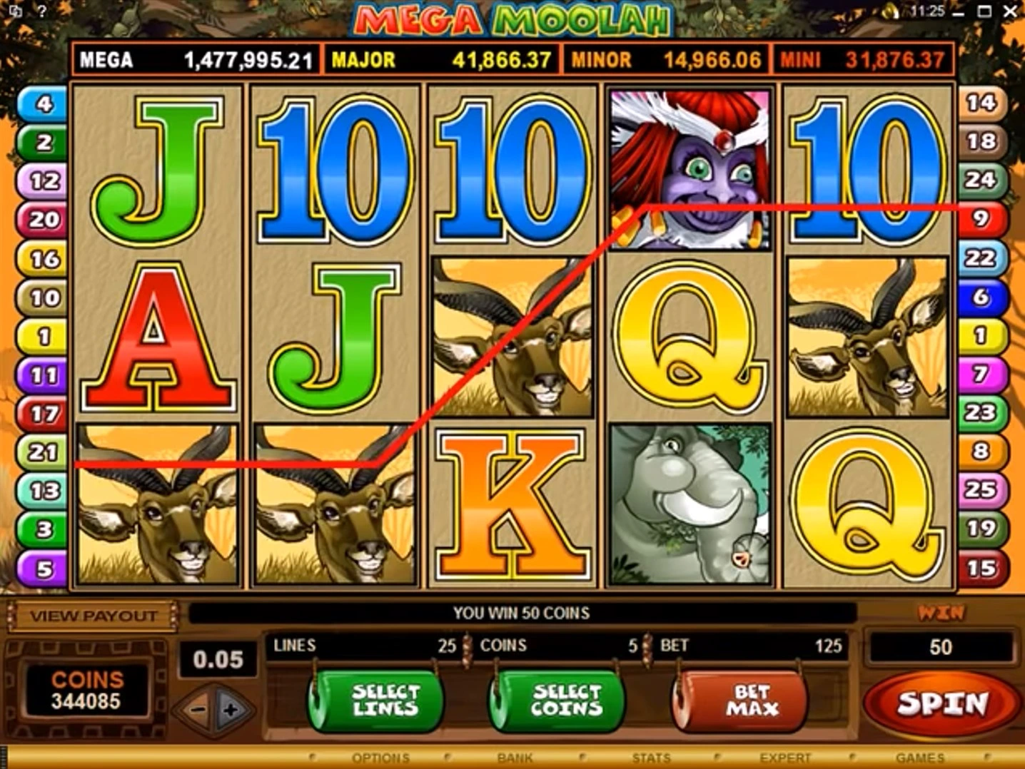 Джекпот Mega Moolah.