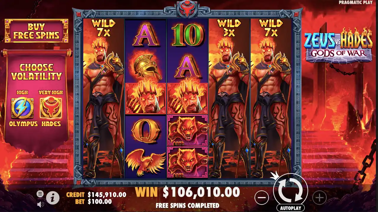 Zeus vs Hades слот — выбор между Зевсом и Аидом, Sticky Wilds и бонус до ×15 000