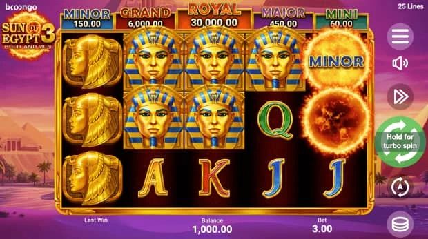 Бонус Hold and Win Sun of Egypt 3