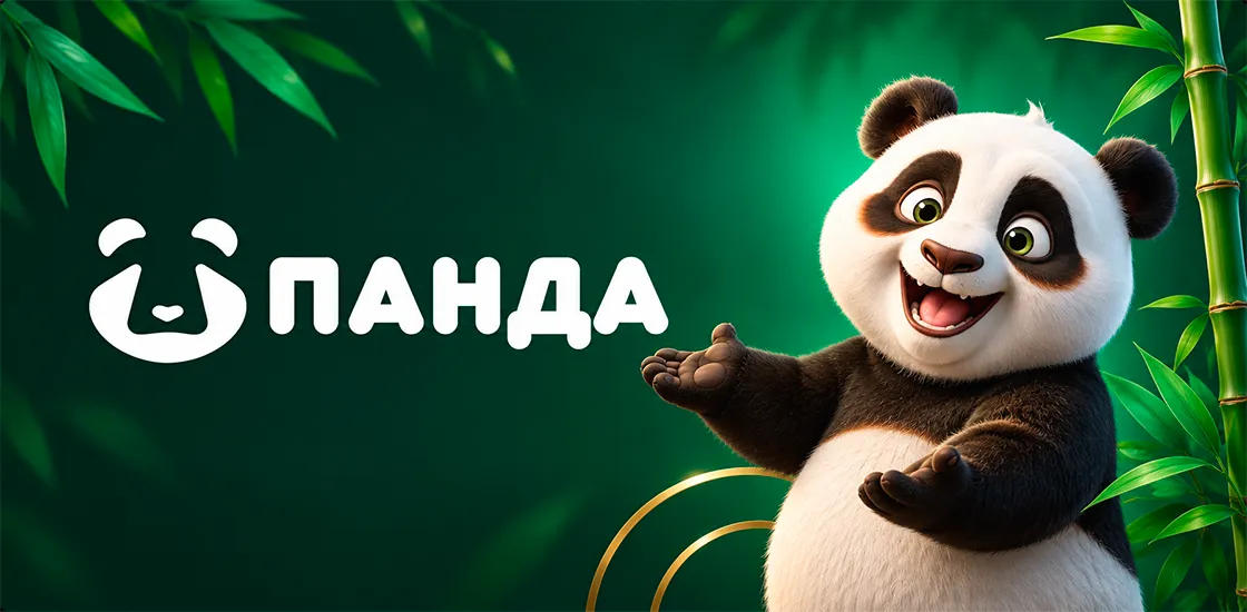 Сайт казино Панда (PANDA) с меню бонусов и топовыми слотами.