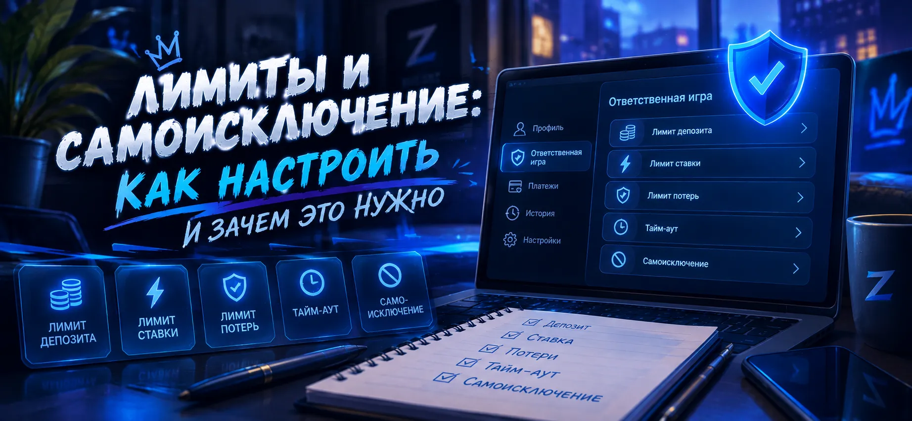Настройка лимитов в личном кабинете казино