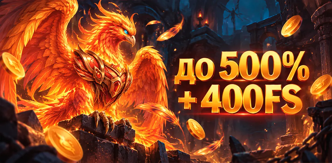 Бонусы казино Феникс — велком пак 500% и 400 FS, сундуки с призами и колесо x225