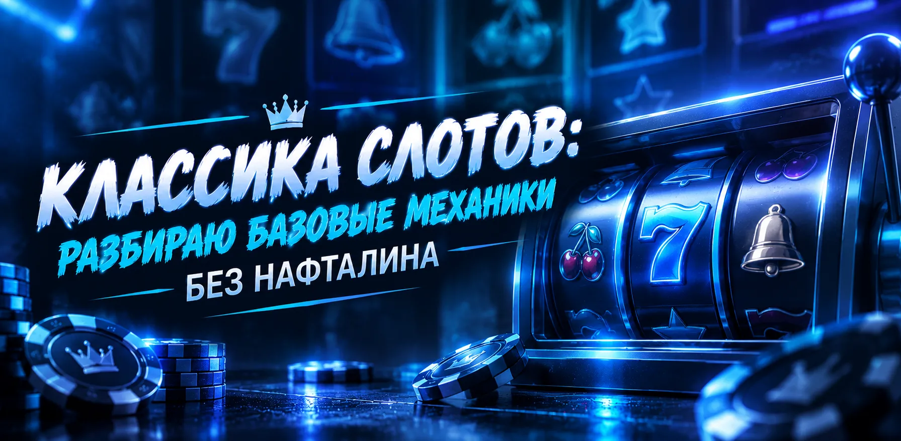 Классические механики слотов: три и пять барабанов, фруктовые символы, линии выплат и первые вайлды.