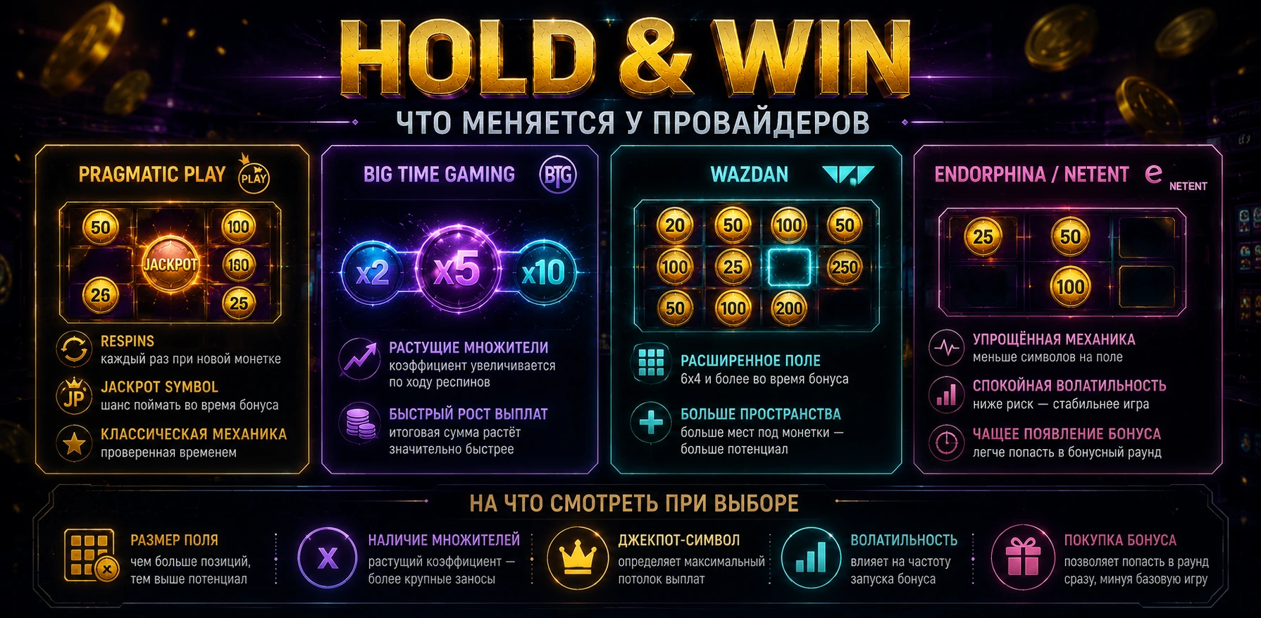 Бонус Hold & Win в слоте.