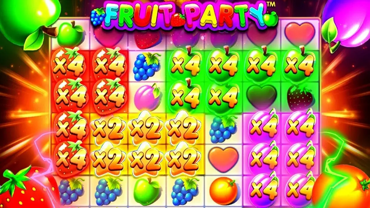 Бонусная игра Fruit Party — накопленные множители до x256 в фриспинах