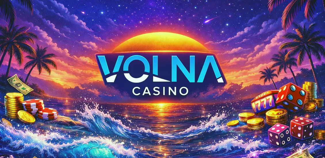 Баннер для статьи Обзор казино Волна (VOLNA): эксклюзивный слот, велком пак и бонус на день рождения